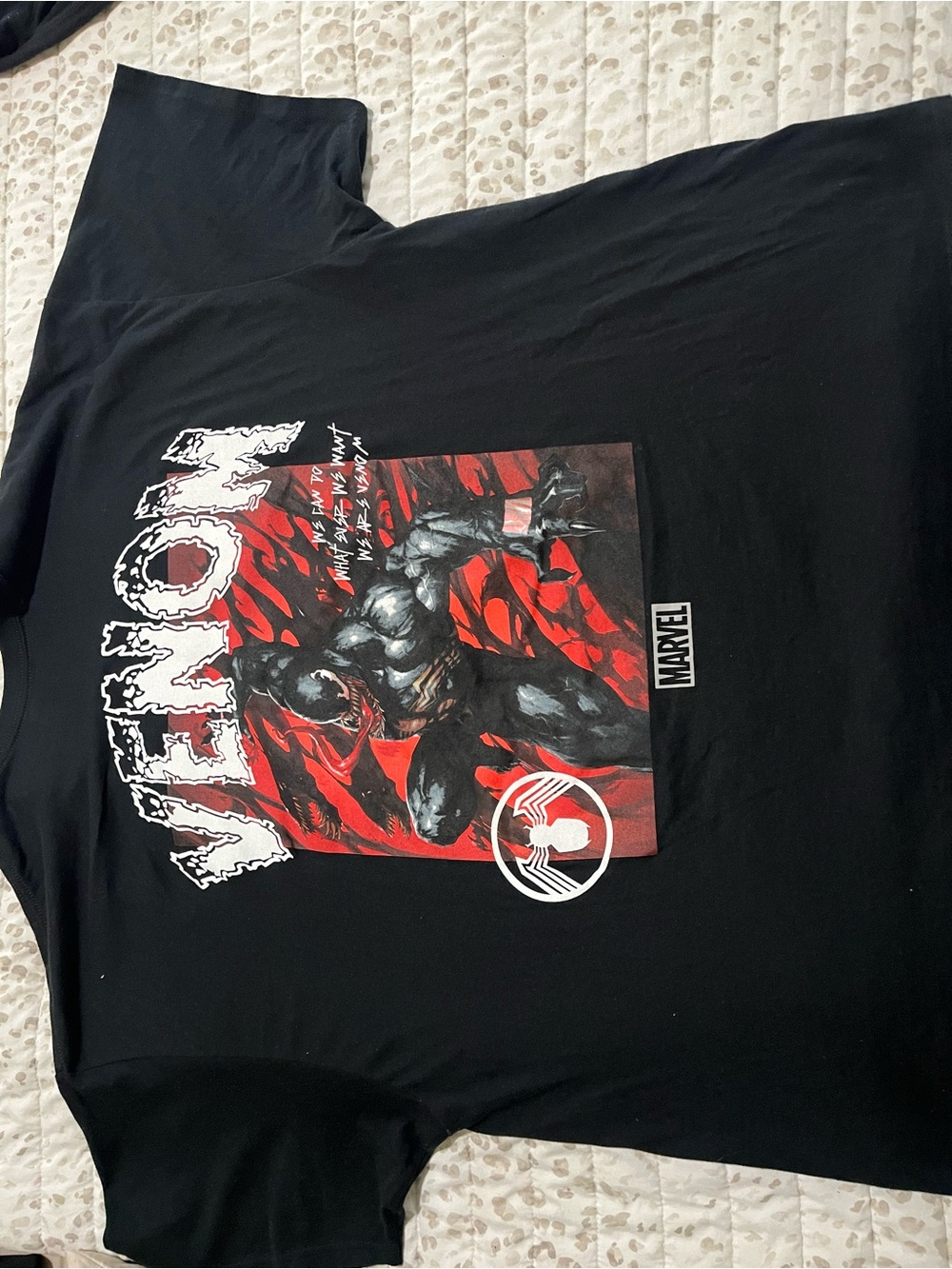 Marvel Venom Graphic Tee - Black with Red and White Artwork